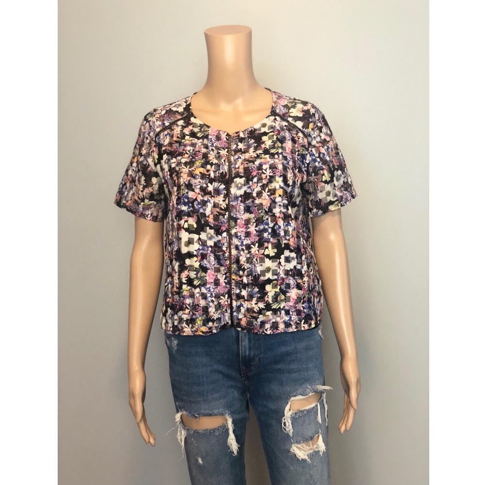 BCNU floral print short sleeve blouse top